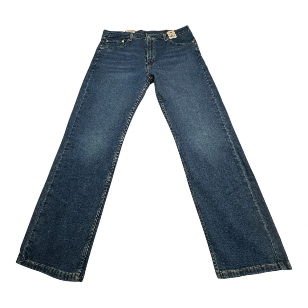 Levi Strauss & Co 505 Regular Fit Straight Leg Men Jeans 38x30 Dark Wash‎ NEW